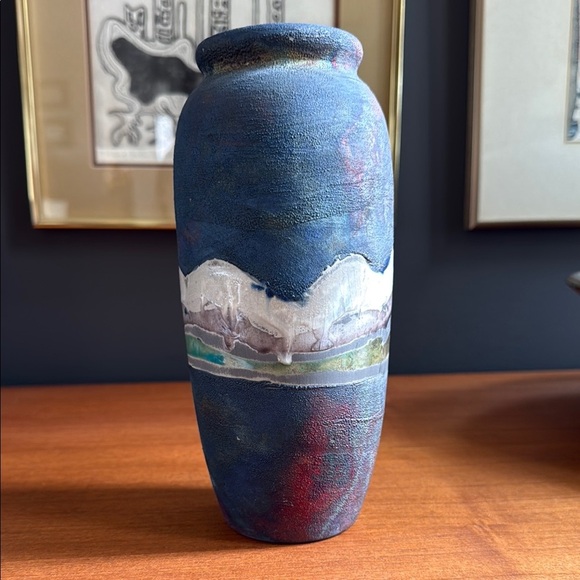MYSTIC FIRE RAKU VASE From CANADA BY WENDY SQUIRREL NEW HAND CRAFTED - Picture 1 of 13